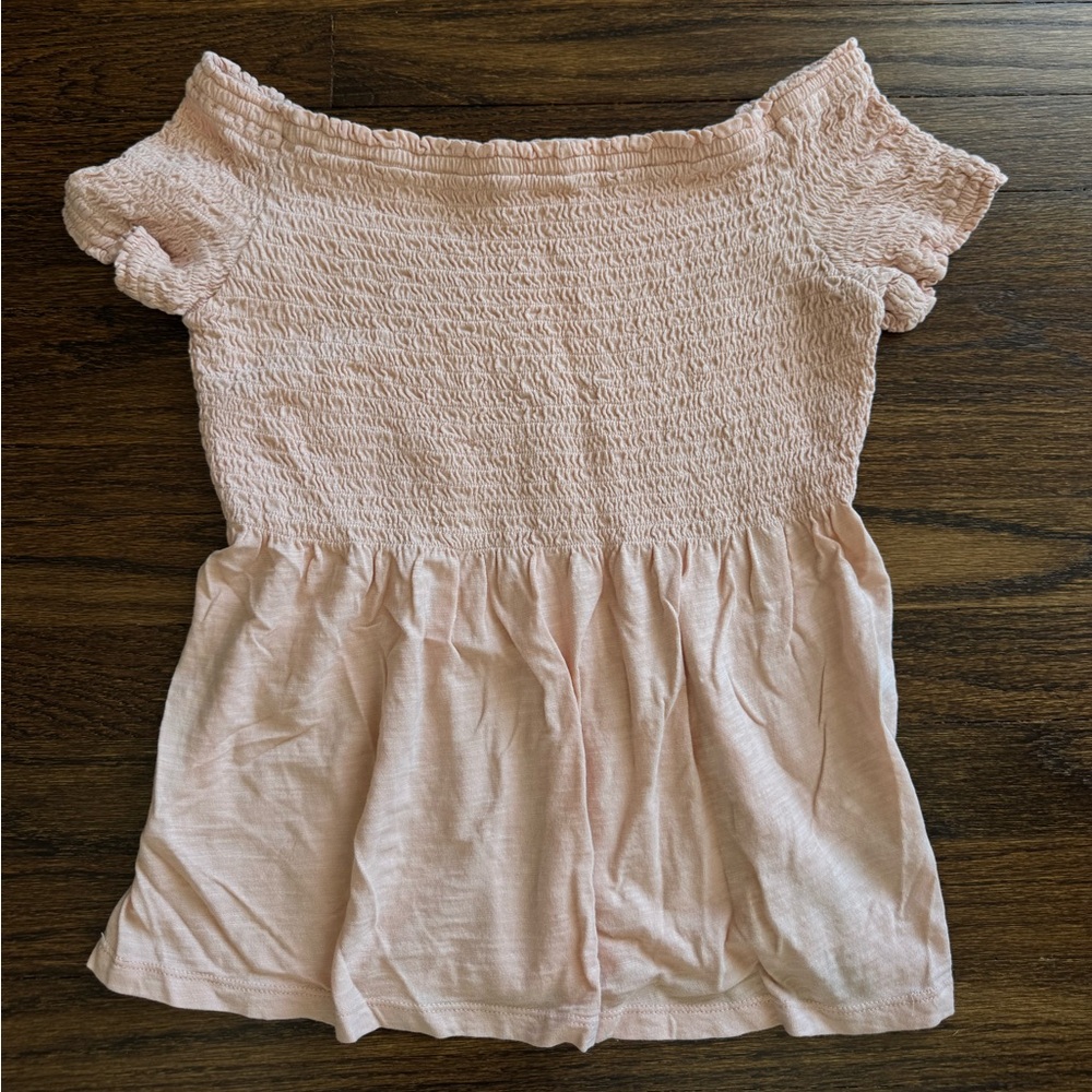 Old Navy Peach Off-Shoulder Smocked Blouse
